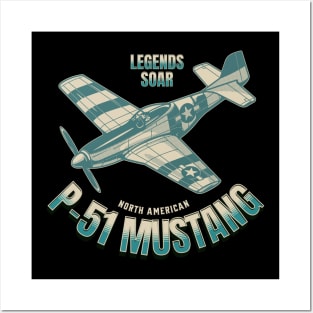 P-51 Mustang American Fighter Plane Posters and Art